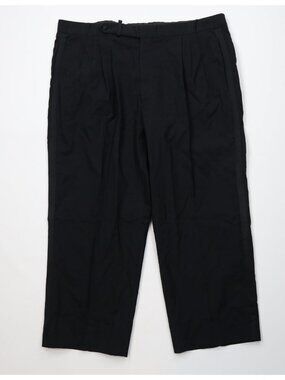 Vintage 90s Streetwear Mens 38x26 Wool Prom Wedding Tuxedo Wide Leg Pants Black